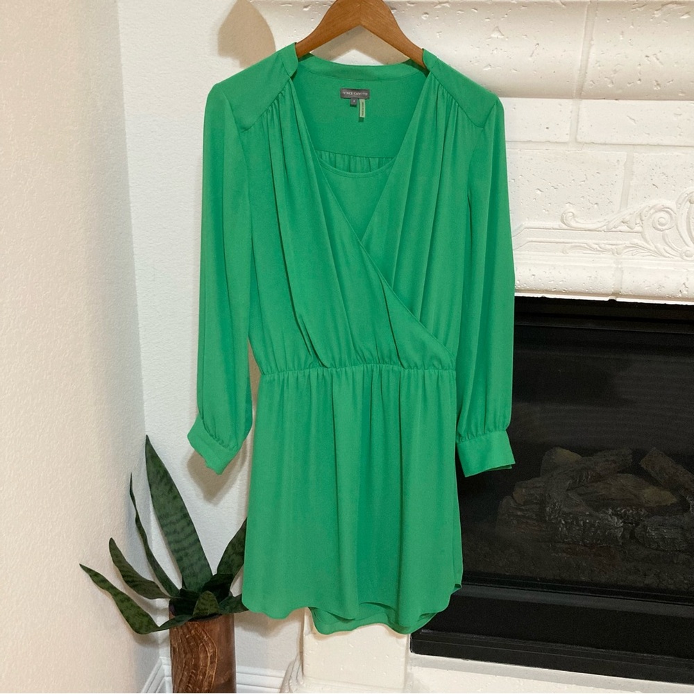 Vince Camuto Green Long Sleeve Dress Size Small S